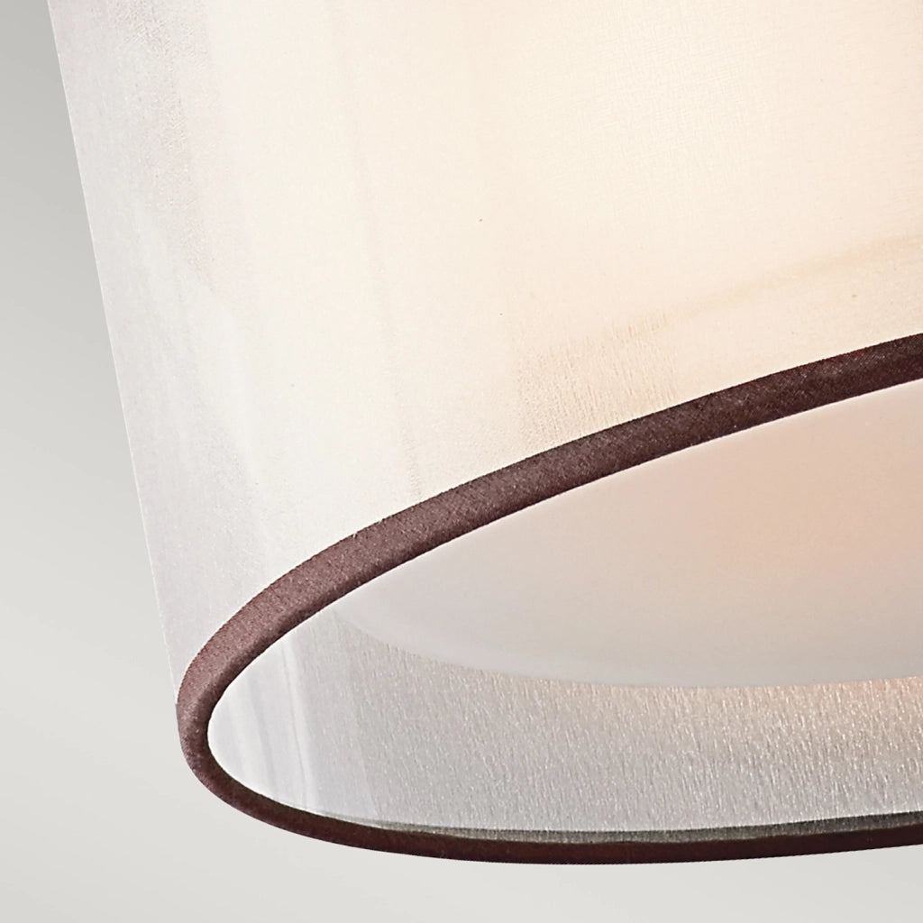 Lampada A Soffitto Contemporanea Lacey Acciaio Bronzo Antico Tessuto 3 Luci E27