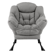 Poltrona relax 80 x 74 x 97 cm seduta ergonomica con tasca portaoggetti design grigio 20_0012149