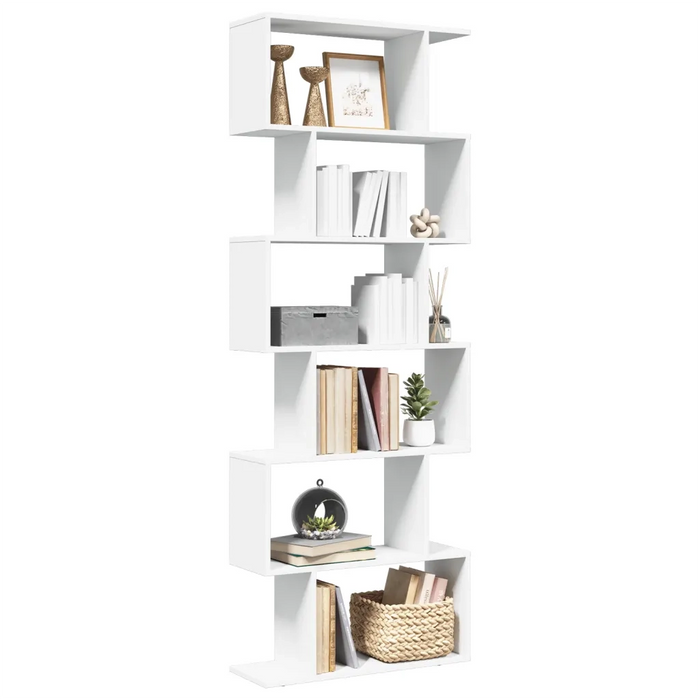 Libreria Divisorio 6 Ripiani Bianca 70x24x193 cm in Truciolato 858084