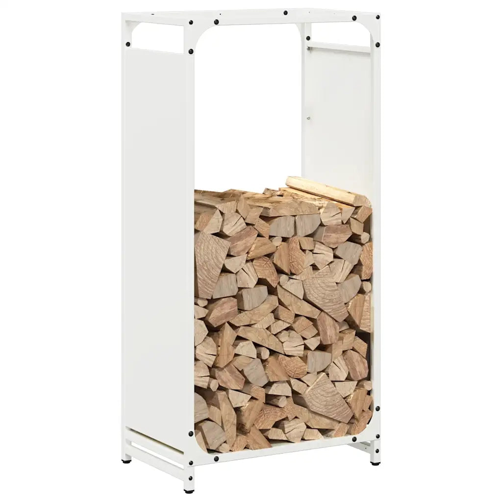 Rastrelliera per Legna da Ardere Bianca 44x28x90 cm