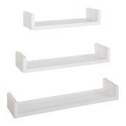Set di 3 Mensole da Muro, Mensole Muro Design, Mensola da Parete, Rovere Sbiancato, 60x8 p15,5 cm, 50x8 p15,5 cm e 40x8 p15,5 cm - Calamita