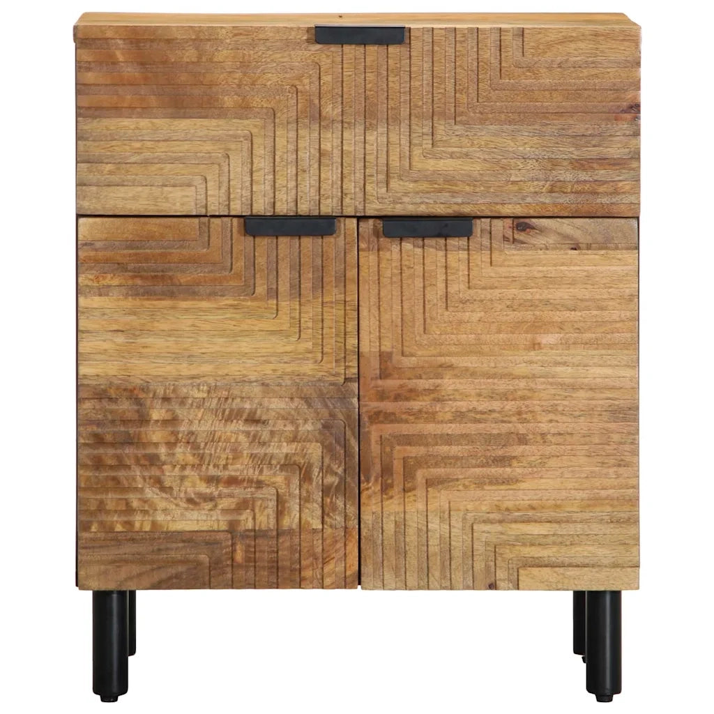 vidaXL Comodino Marrone 50x33x60 cm in Legno Massello di Mango