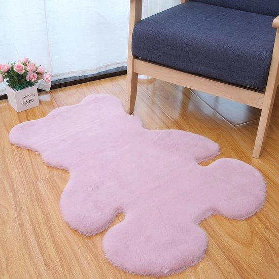 Tappeto pluche per bambino, copertura per comodino in camera da letto/kinderkamer, 60*90cm (rosa)