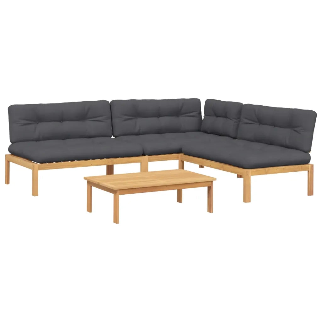 vidaXL Set Divani Pallet Giardino 4pz Cuscini Legno Massello Acacia