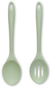 Set di spugne e cucchiai in silicone antiscivolo, da 2, verde salsiccia