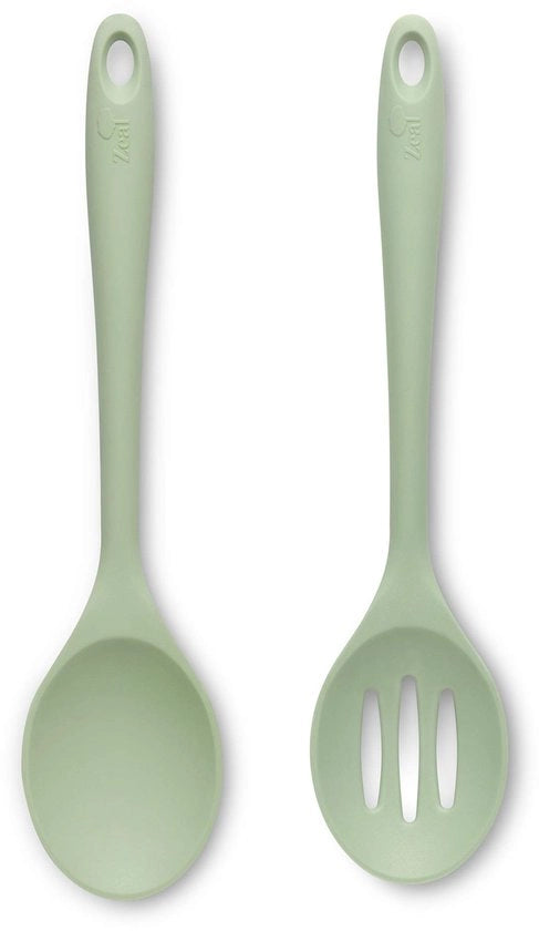 Set di spugne e cucchiai in silicone antiscivolo, da 2, verde salsiccia