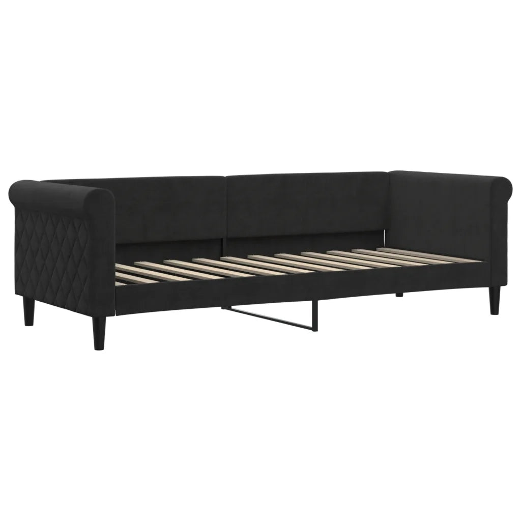 Divano Letto con Materasso Nero 80x200 cm in Velluto 3197744
