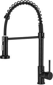 Faucetta da cucina estensibile con doccia, rubinetto da cucina estensibile, rubinetto a spirale, vasca da bagno da cucina 360° girevole, regolabile acqua calda e fredda, veer (nero)