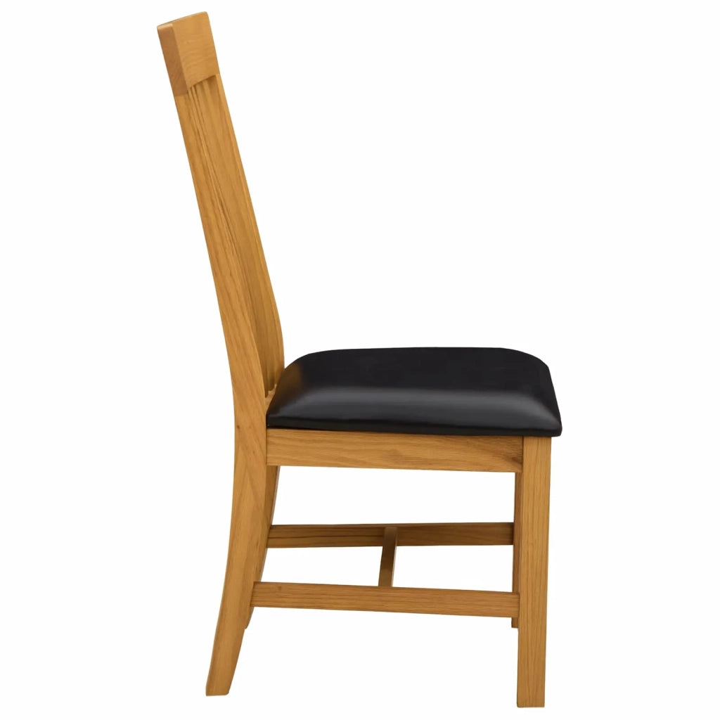 Sedia da pranzo 2 pcs Legno di Quercia Massello Nero 42039163