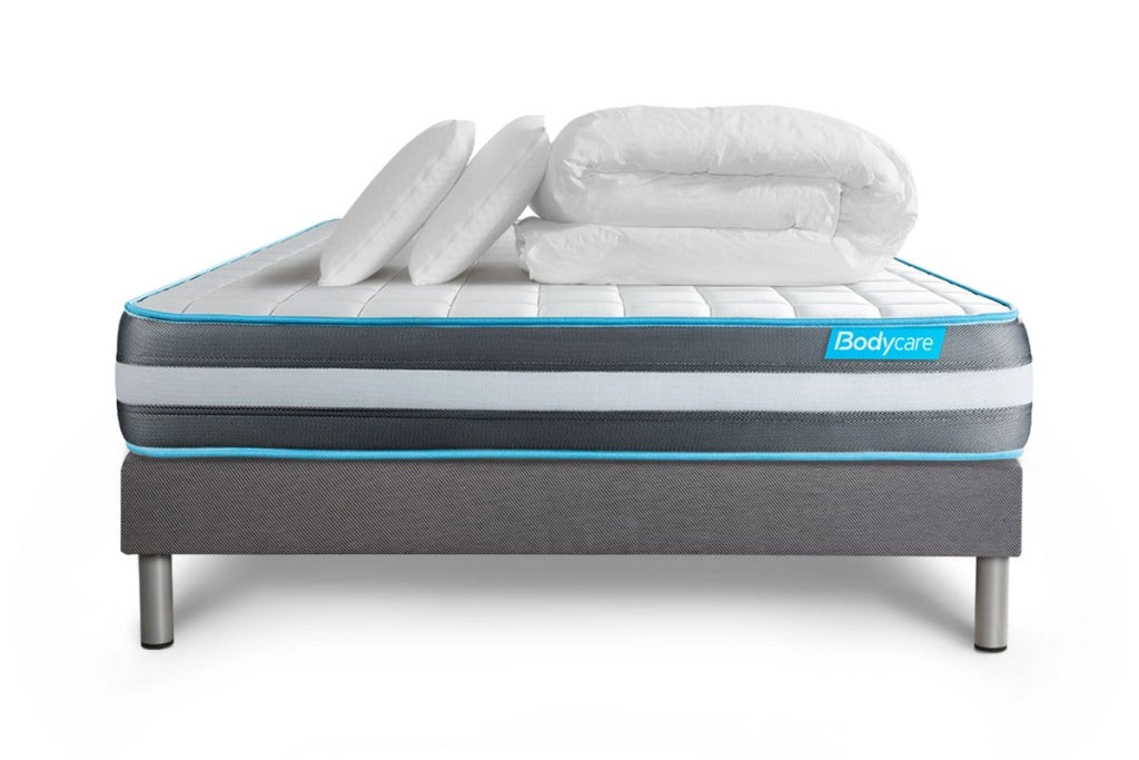 Pacchetto letto completo - Materasso 140x190cm + Box spring con doghe (in kit) + 2 cuscini + Piumone - Bodyform