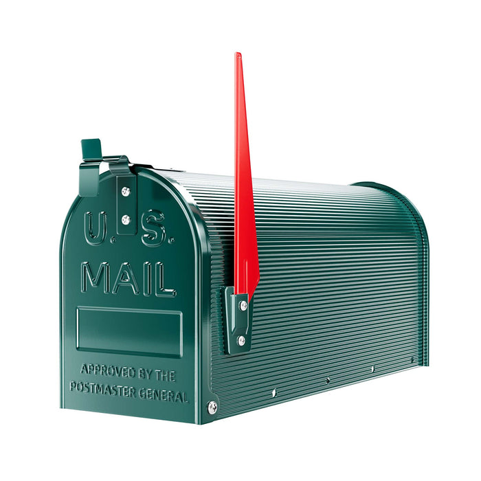 Cassetta postale americana in acciaio zincato verde con materiale di montaggio