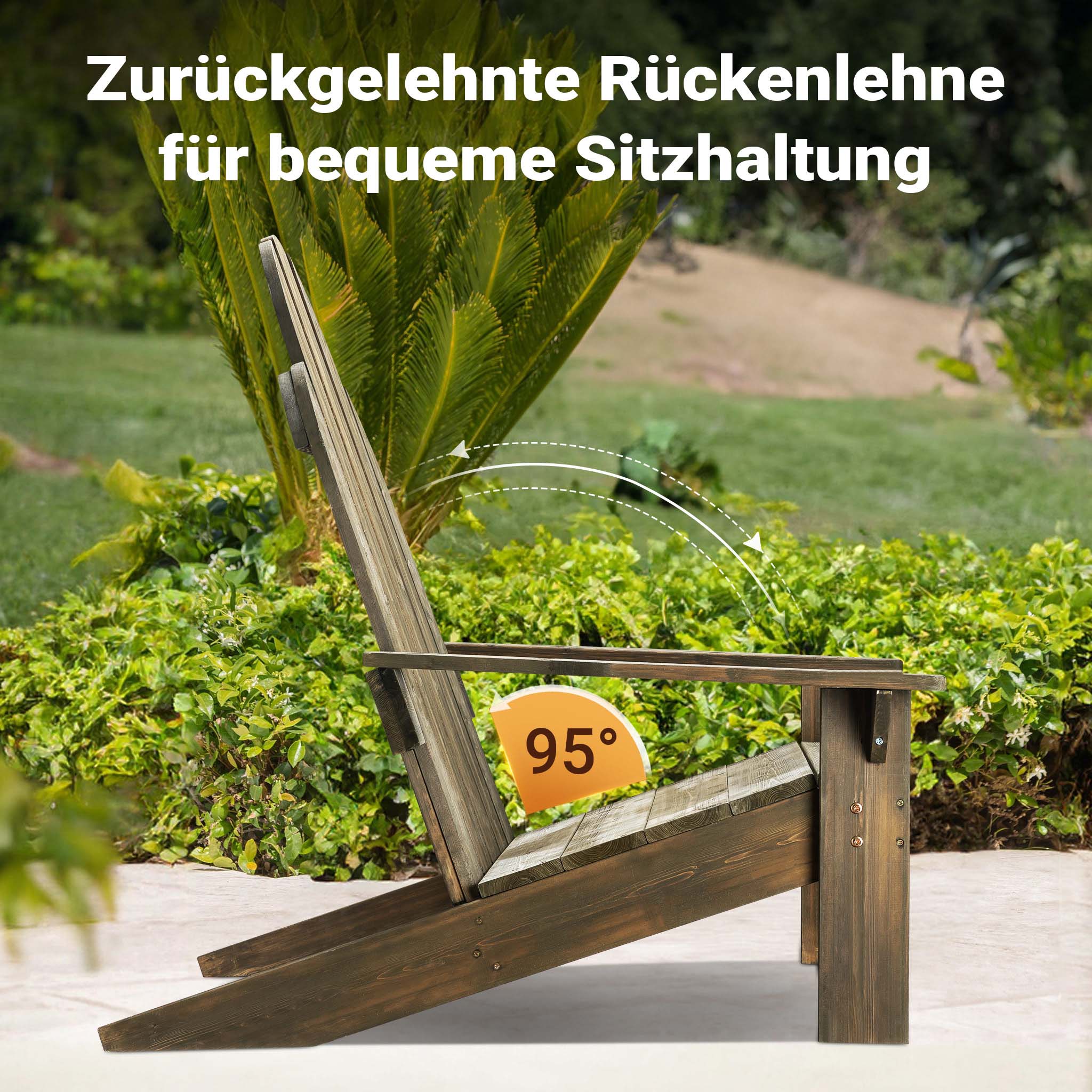 sedia da giardino Adirondack 89 x 72 x 92.5 cm, legno FSC, per interno esterno