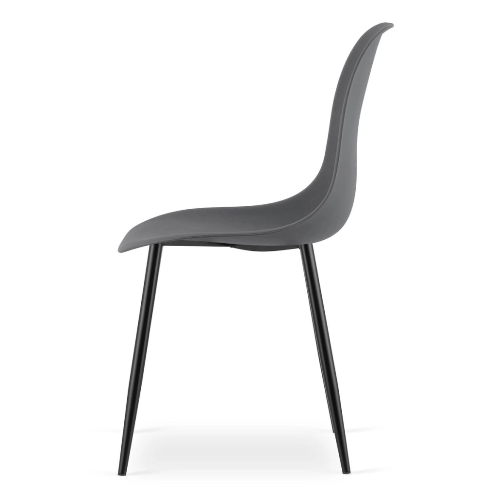 Sedia di design WAT in polipropilene grigio scuro