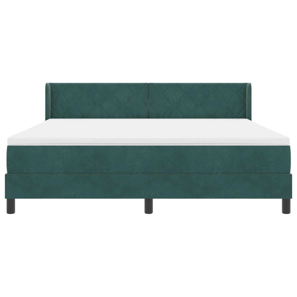 Letto con Contenitore e Materasso Verde Scuro 180x200 cm Velluto