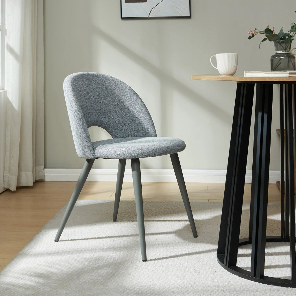Set Karijoki di 4 Sedie Imbottite da Sala Pranzo Rivestimento in Tessuto - Grigio Scuro [en.casa]