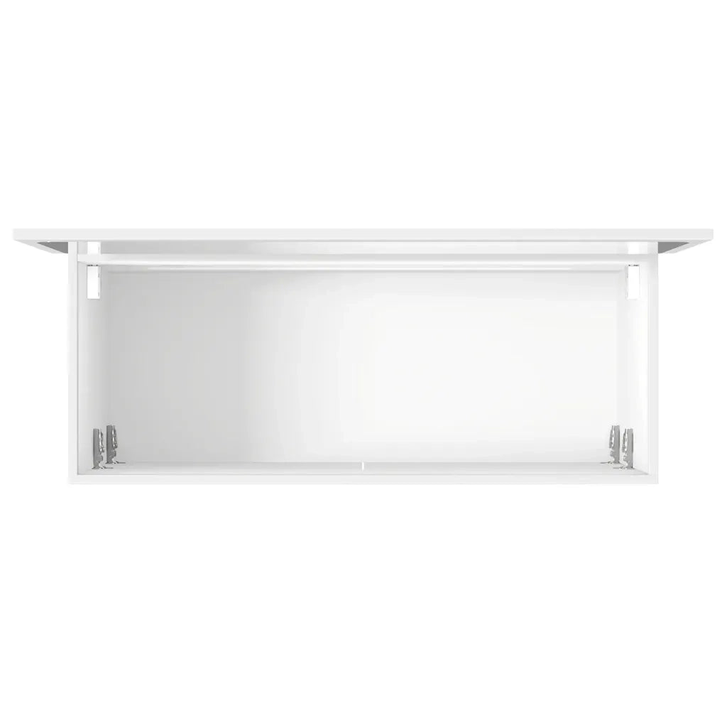 Mobile da Bagno con Specchio Bianco in Legno Multistrato 833884
