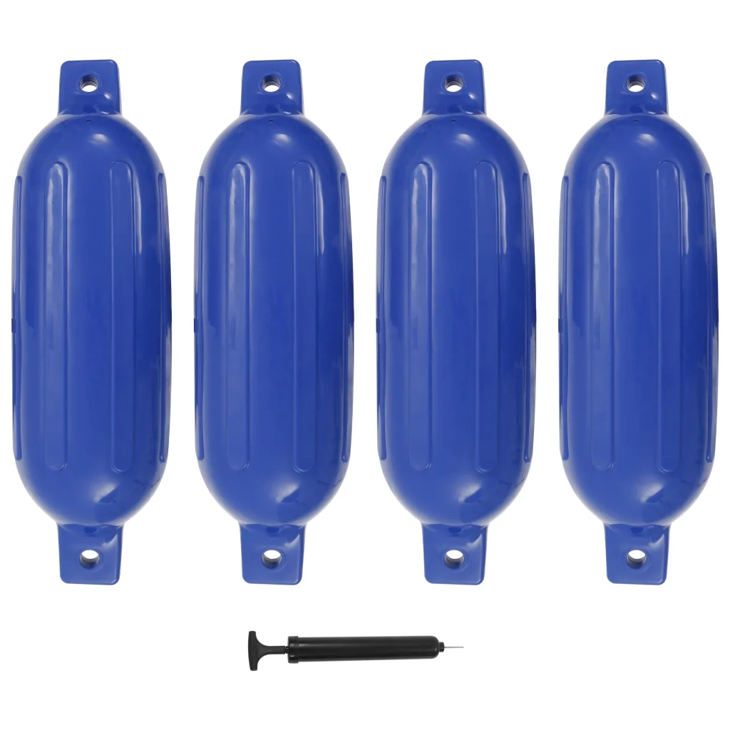 Paraurti per Gommone 4 pz Blu 58,5x16,5 cm in PVC 92378
