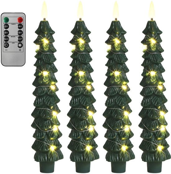 Luminaria imitante albero di Natale, accessorio per festa di Natale, lampada decorativa con 10 pulsanti e telecomando (versione con filo di illuminazione)