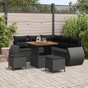 Set Divano da Giardino 8 pcs Nero polyrattan 3361869