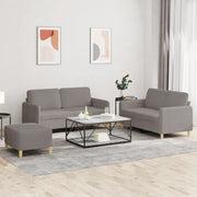 Set di Divani 3 pz con Cuscini Tortora in Tessutocod mxl 131194