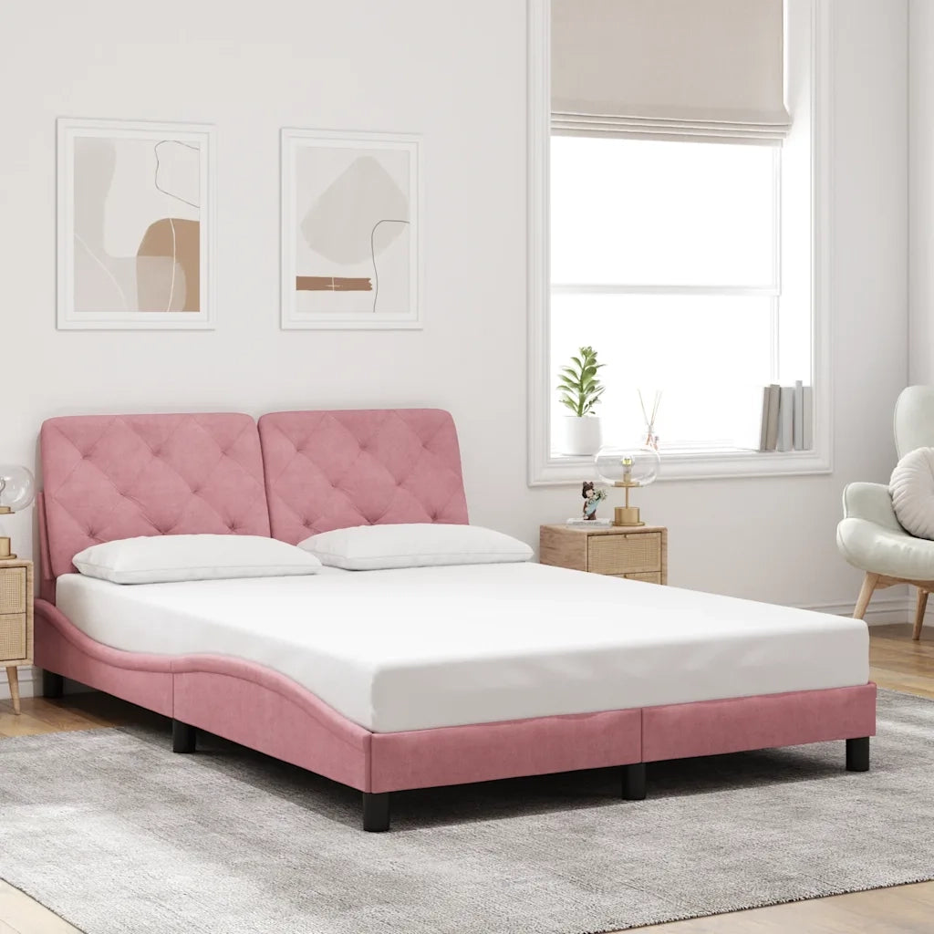 Giroletto con Testiera Rosa 120x200 cm in Velluto