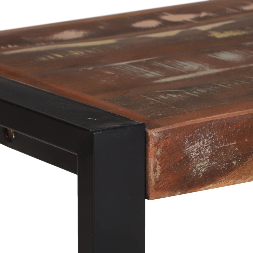 panchina Multicolore 100x35x45 cm Legno Massello di Recupero