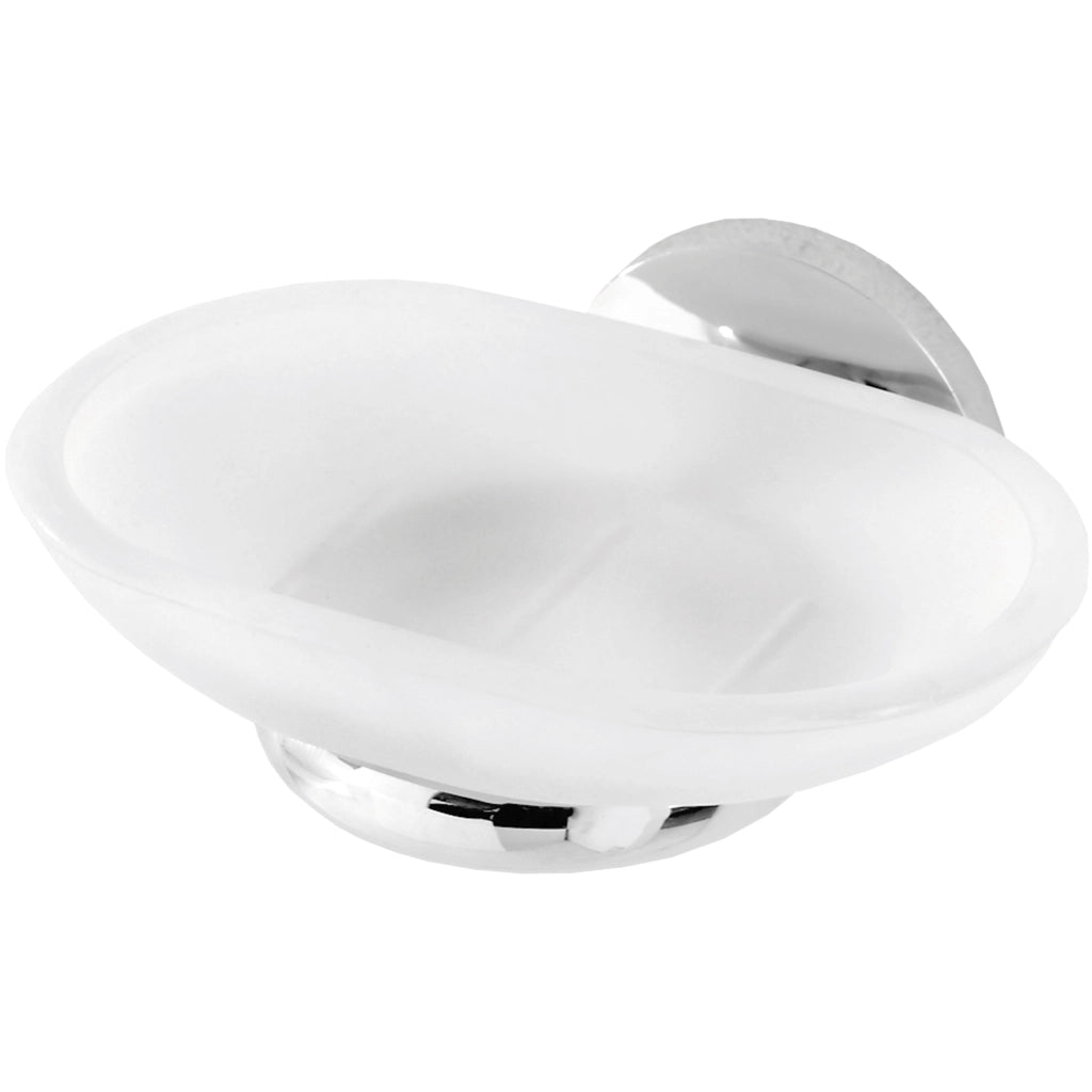 PORTA SAPONE CROMO/VETRO SATINATO S
