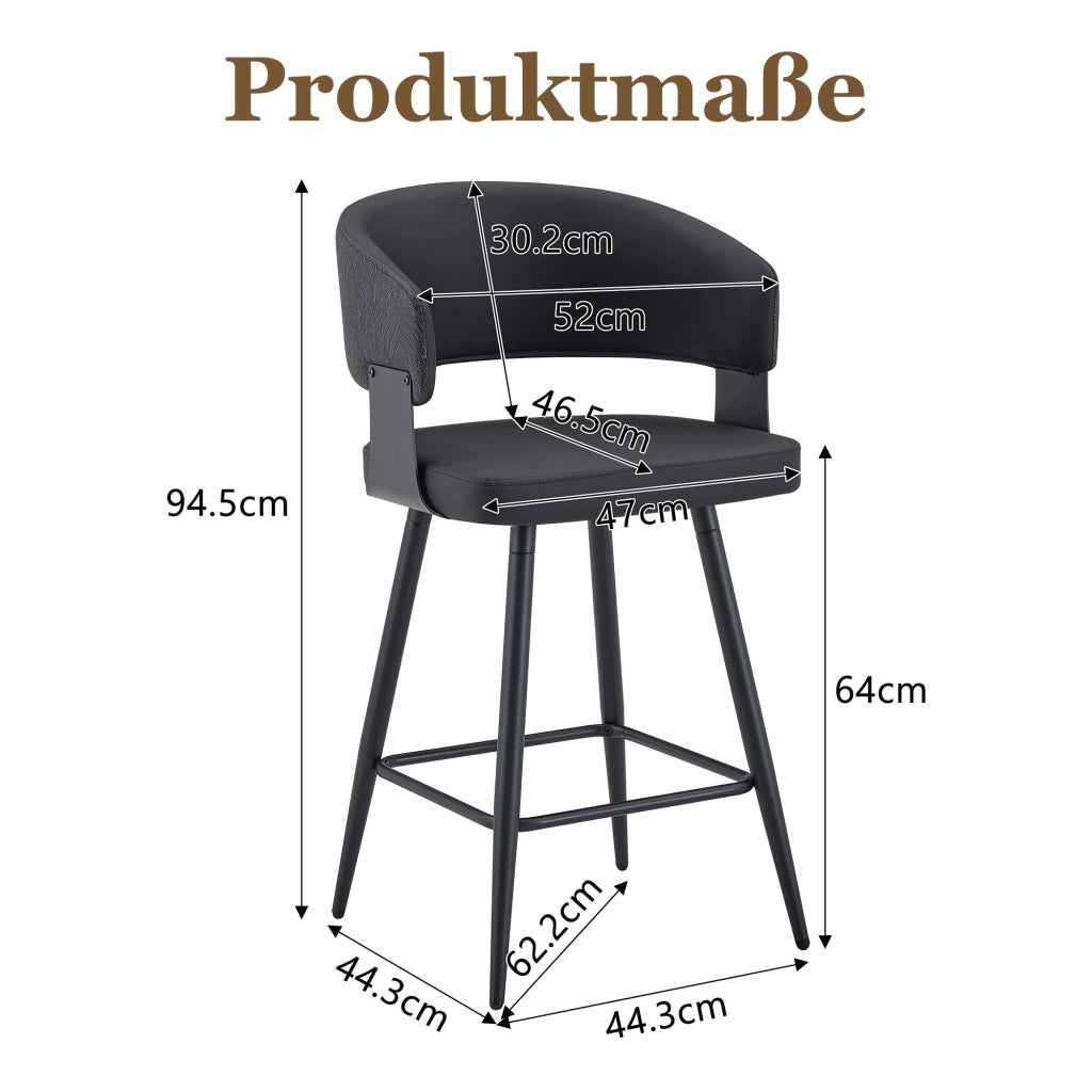 SEDIA Imbottita con braccioli 82x46x56 cm PU Nero