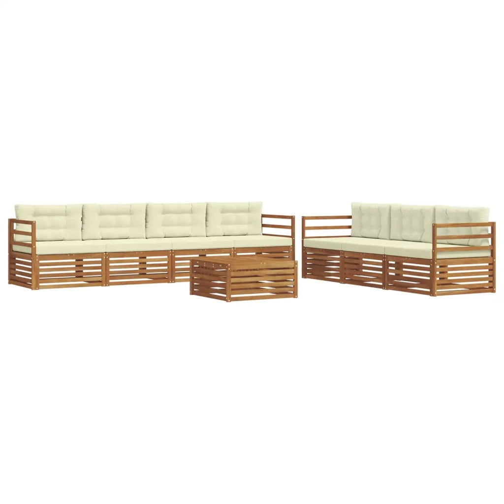 Set di divani da esterno con cuscino 8 pcs Naturale e Crema 3373120