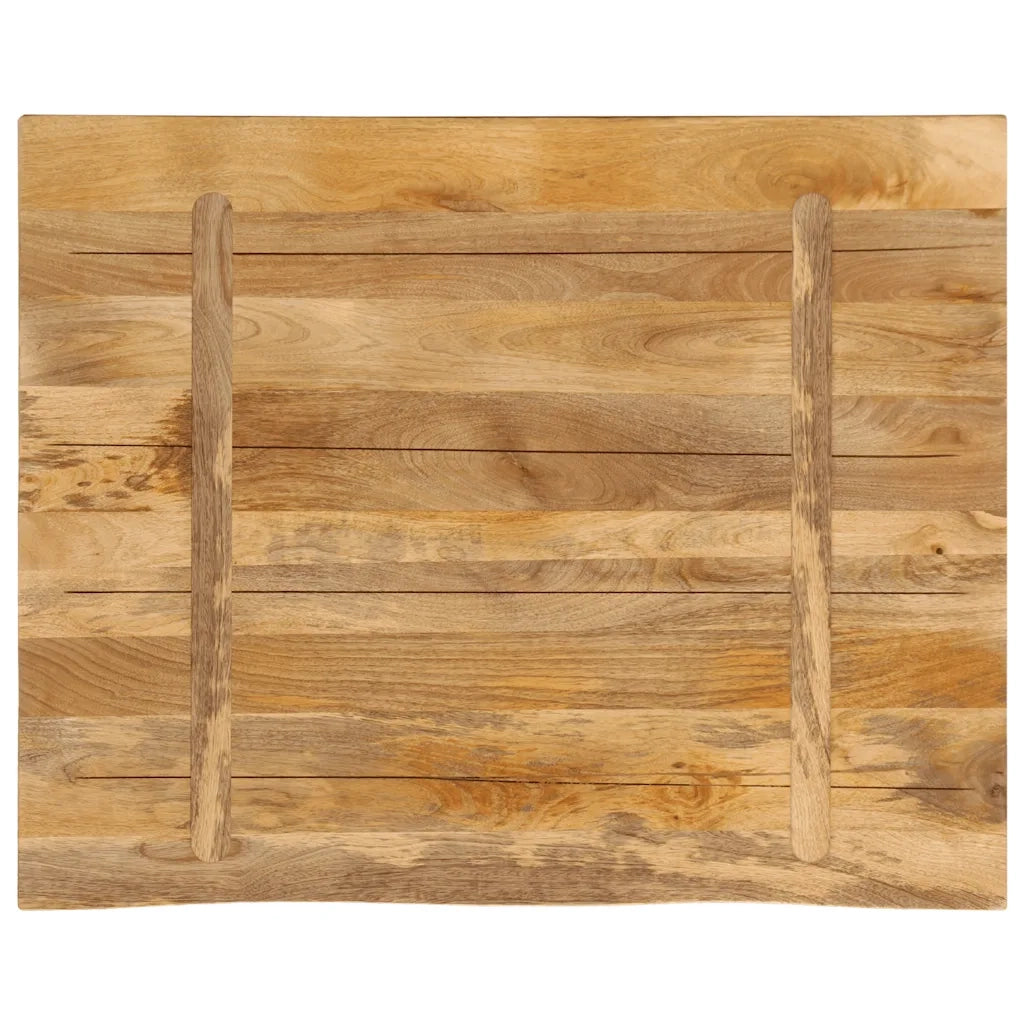 Piano Tavolo 100x80x3,8 Bordi Vivi Legno Massello Mango Grezzo 370412