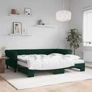 Divano Letto Estraibile Materassi Verde Scuro 90x200 Velluto 3197797