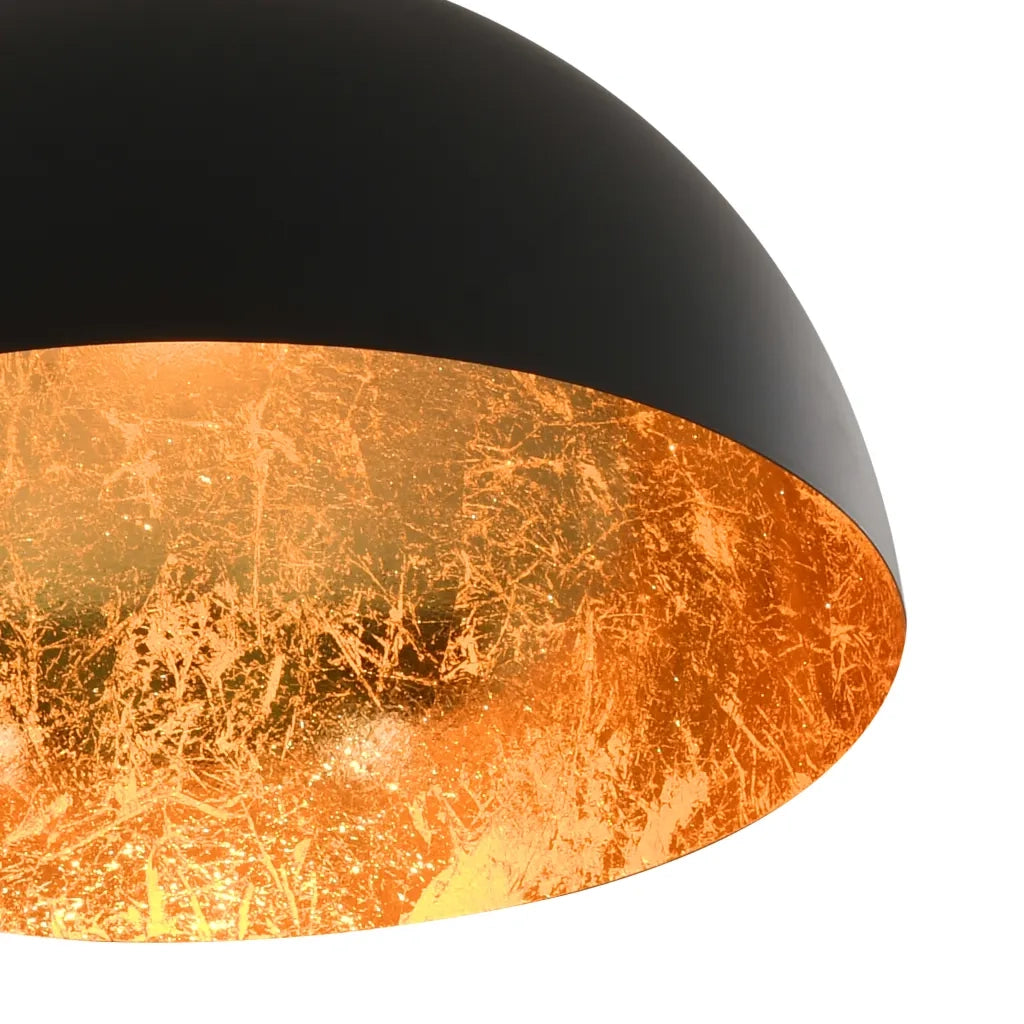Lampadari 2 pz Nero e Oro Semi-Sferici E27 CFW2393504