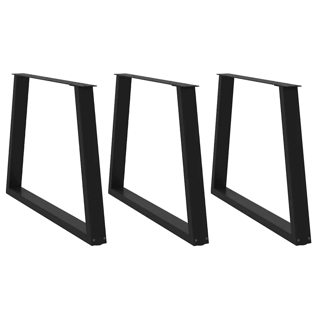 Set di 3 gambe per tavolo da pranzo a forma di V 100 x 73 cm stabili moderne acciaio nero 02_0056884