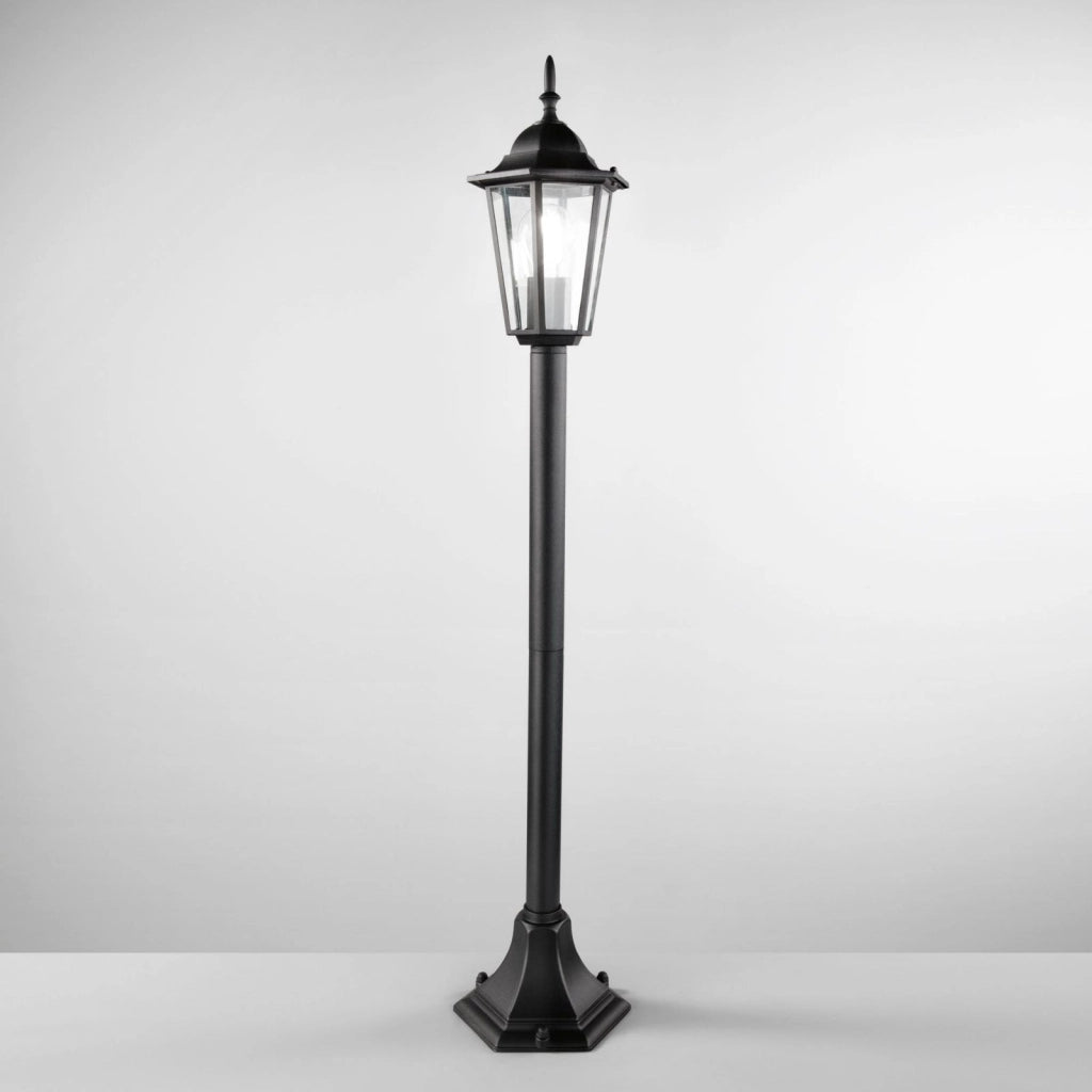 PALETTO MILANO NERO 1 LUCE ATTACCO E27 IP44 17x105CM ALLUMINIO E VETRO