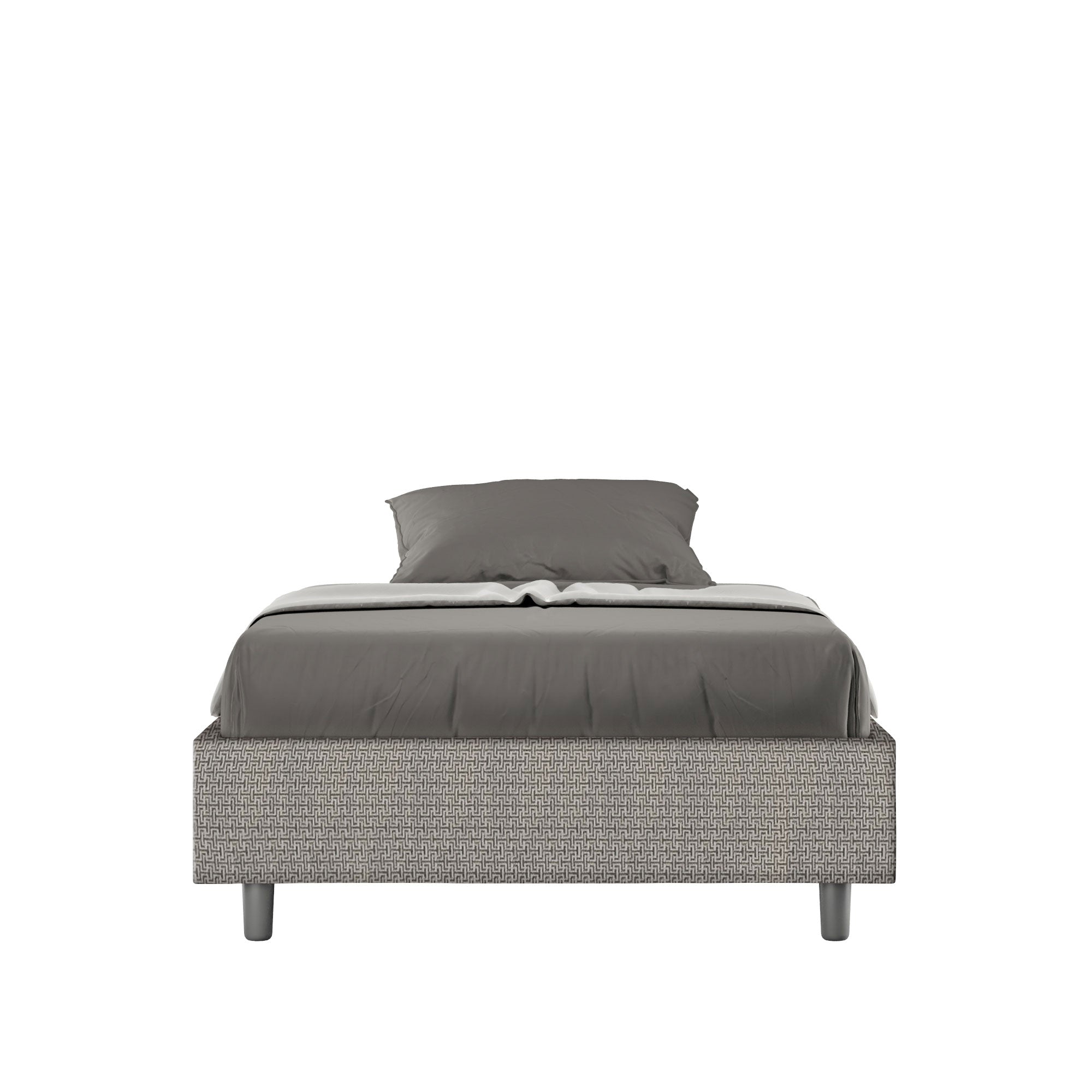 Letto 1 Piazza e Mezzo Sommier 120x190 cm con Rete Azelia Labirinto 02 Grigio