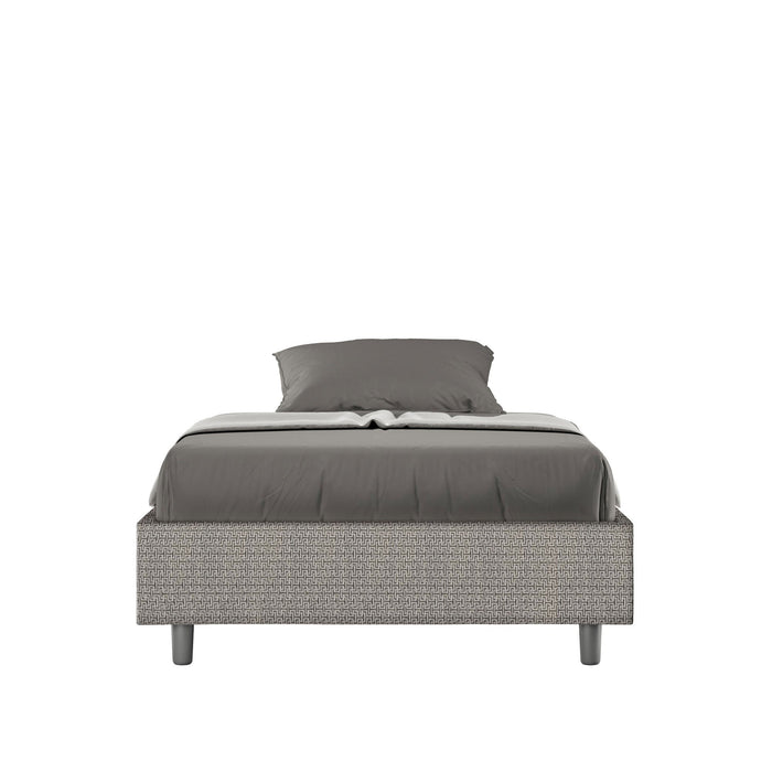 Letto 1 Piazza e Mezzo Sommier 120x190 cm con Rete Azelia Labirinto 02 Grigio