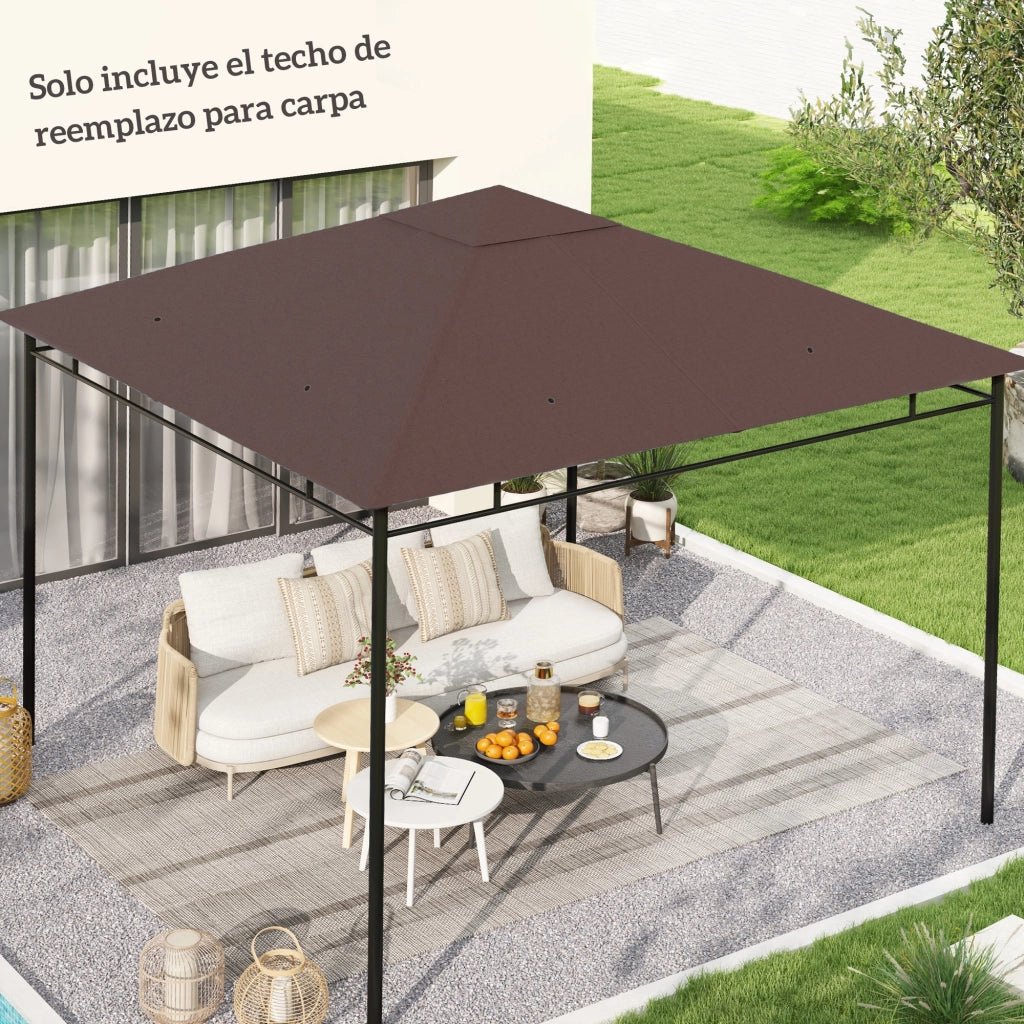 Tenda da giardino ¨C zephmum ¨C tessuto poliestere 180 g/m2 3x3 m marrone