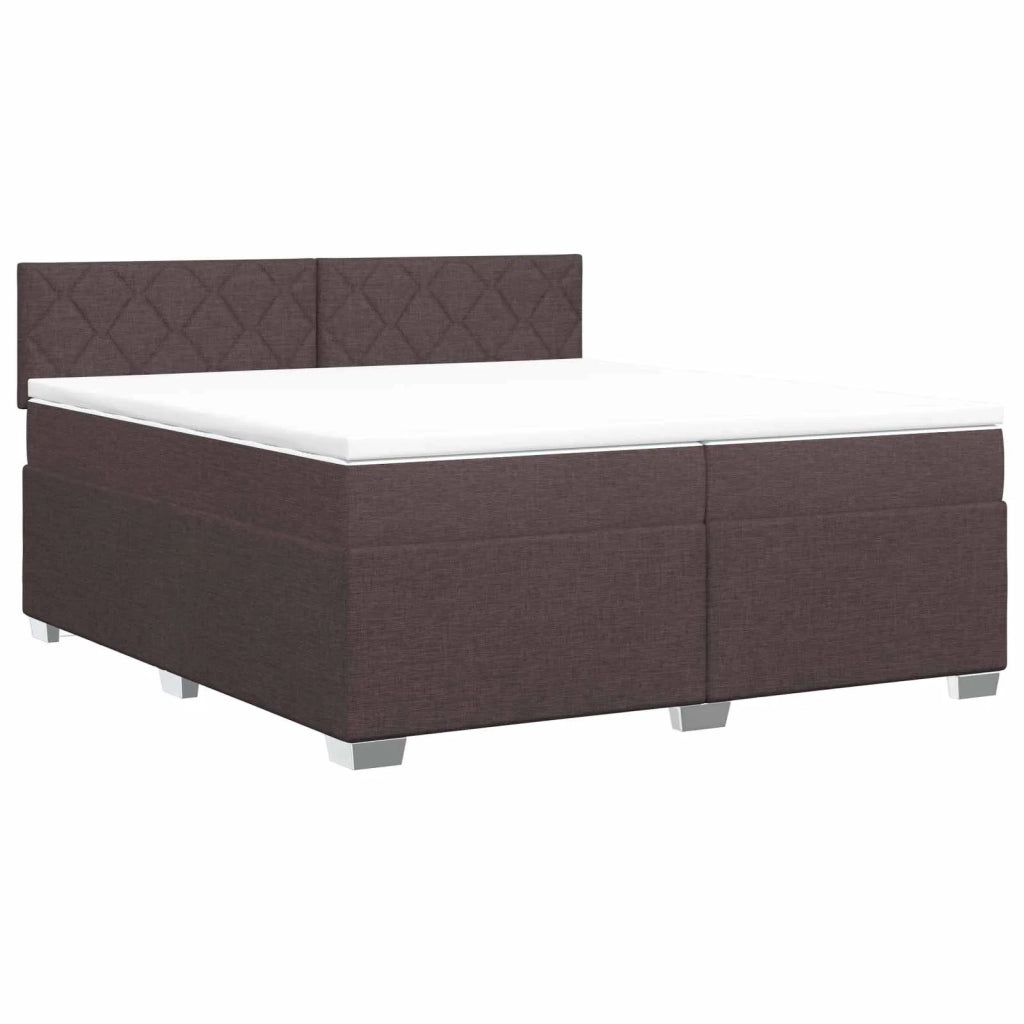 Letto box spring con materasso Marrone Scuro 200 x 200 cm 3450568