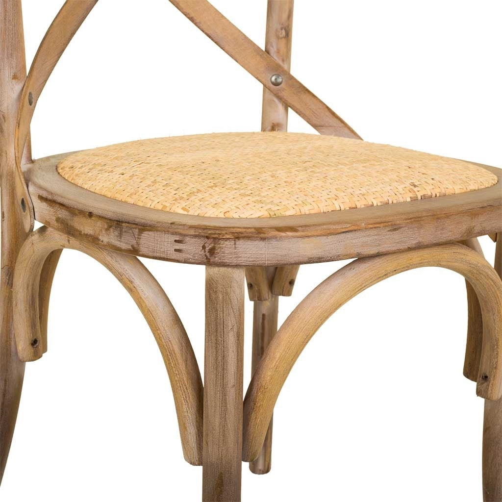 Sedia legno seduta rattan marrone 44x42x46/88h cm