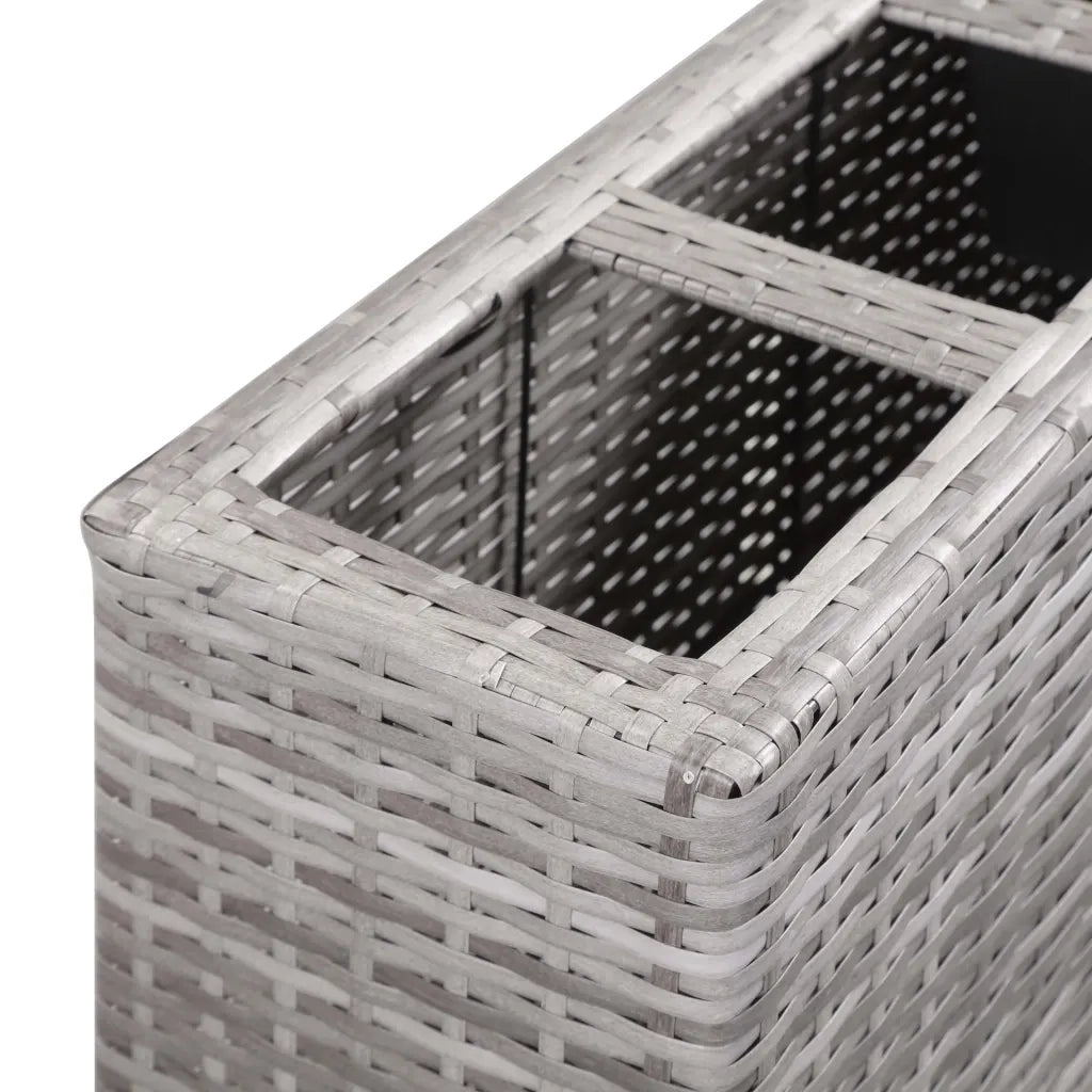 Letto Rialzato con 4 Vasi 80x22x79 cm in Polyrattan Grigio 46949