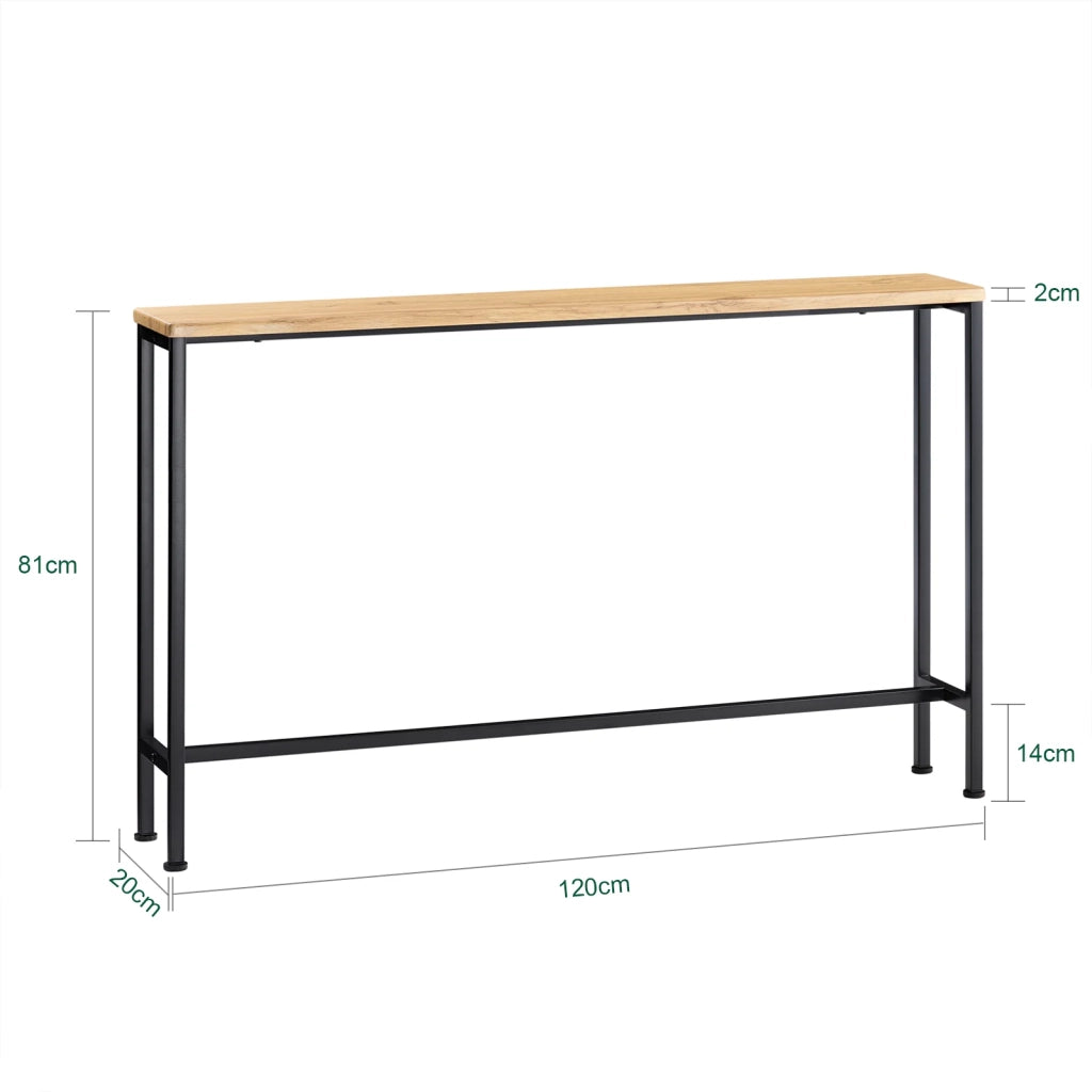 Tavolo da Consolle Vintage Tavolo da Ingresso Tavolo per Divano salvaspazio L120*P20*A80 cm Naturale FSB19-L-E
