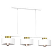 Lampada sospesa Luminex Marti 3 luci E27 bianco oro