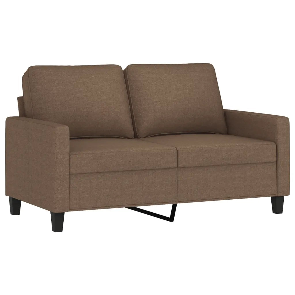 Set di Divani 3 pz con Cuscini Marrone in Tessuto