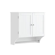Pensile Con Ante Mobile Da Parete Da Bagno Mobile Porta Medicinali Elegante Armadietto Sospeso Per Il Bagno Bianco 60x30x60cm BZR84-W
