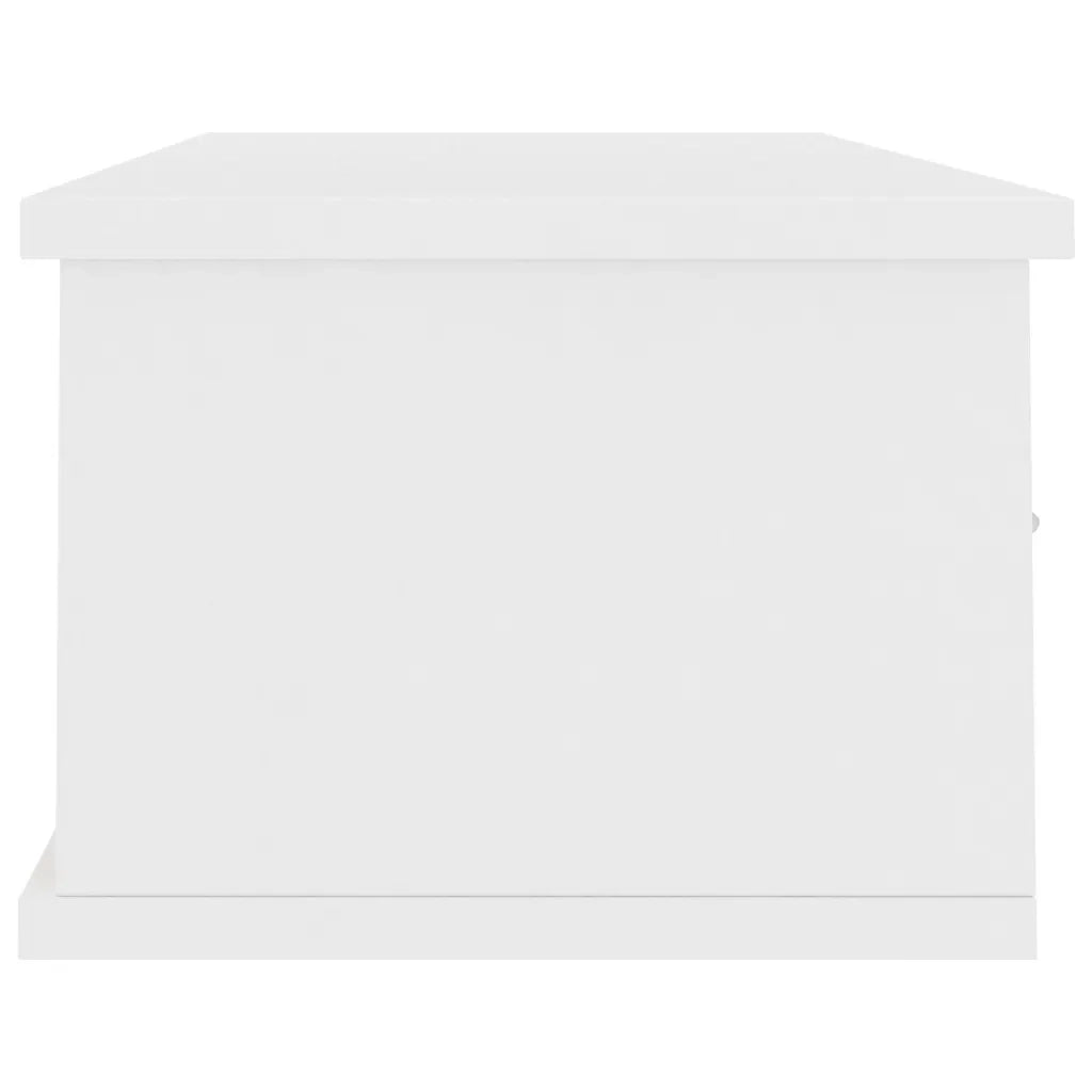 Scaffale con Cassetti a Parete | Mensola sospesa Bianco 88x26x18,5 cm Multistrato
