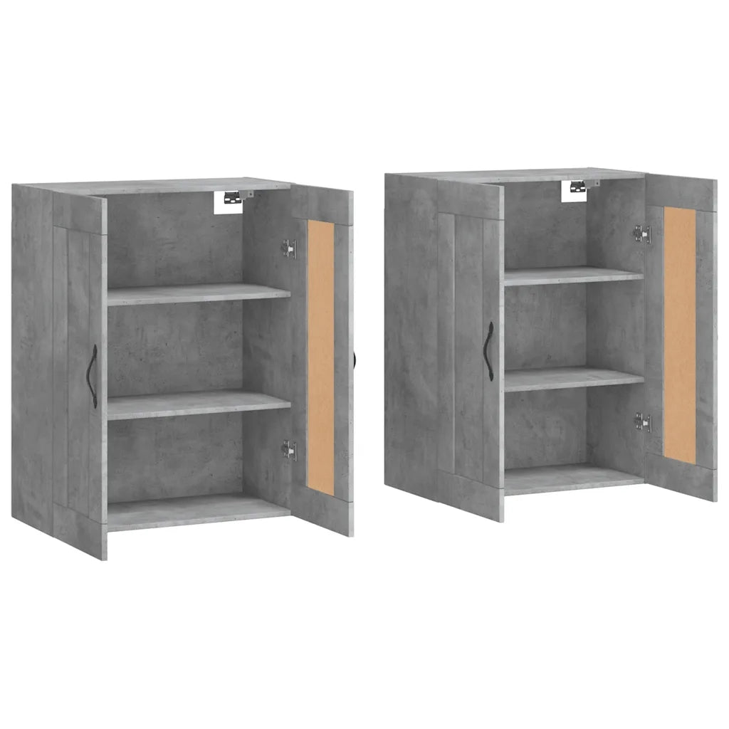 Armadietti a Parete 2 pz Grigio Cemento in Legno Multistrato 3198013