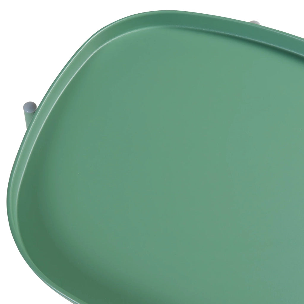 Tavolino da caffè con consolle laterale con piano rimovibile 53 x 46 x 46 cm acciaio verde 03_0010765