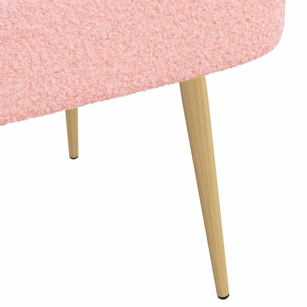 Panchina imbottita con schienale Rosa 110 x 60 x 76 cm Bouclé 42040772