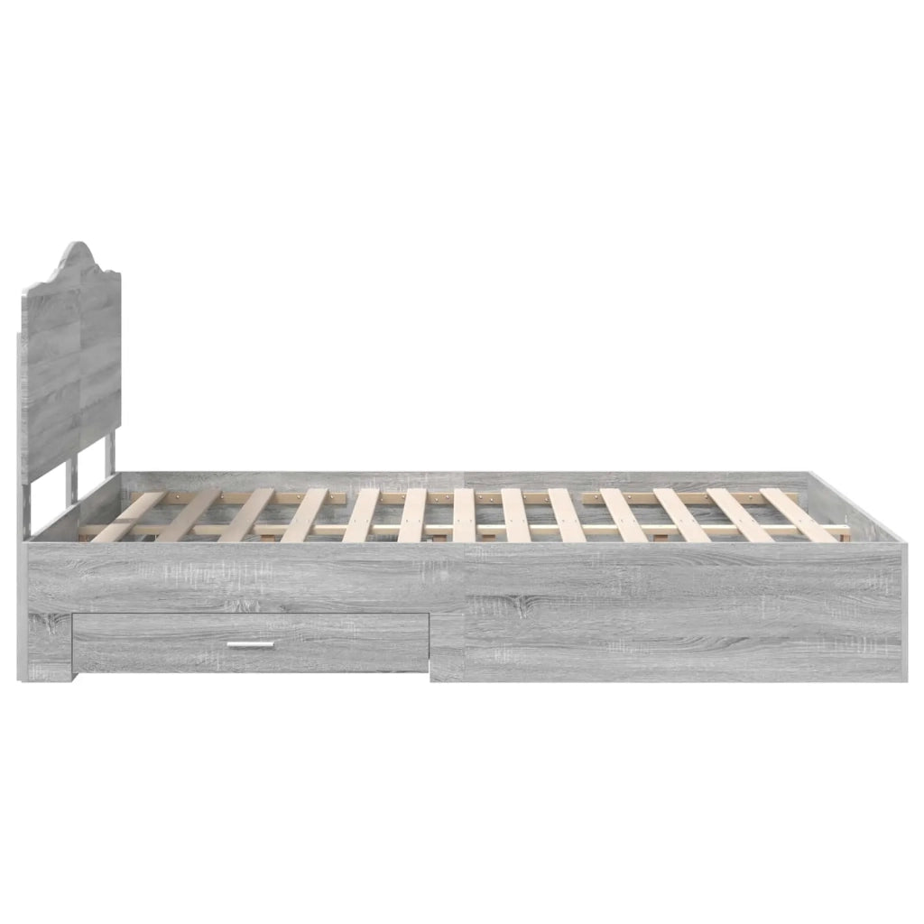 Struttura del letto con testiera Grigio Sonoma 150 x 200 cm