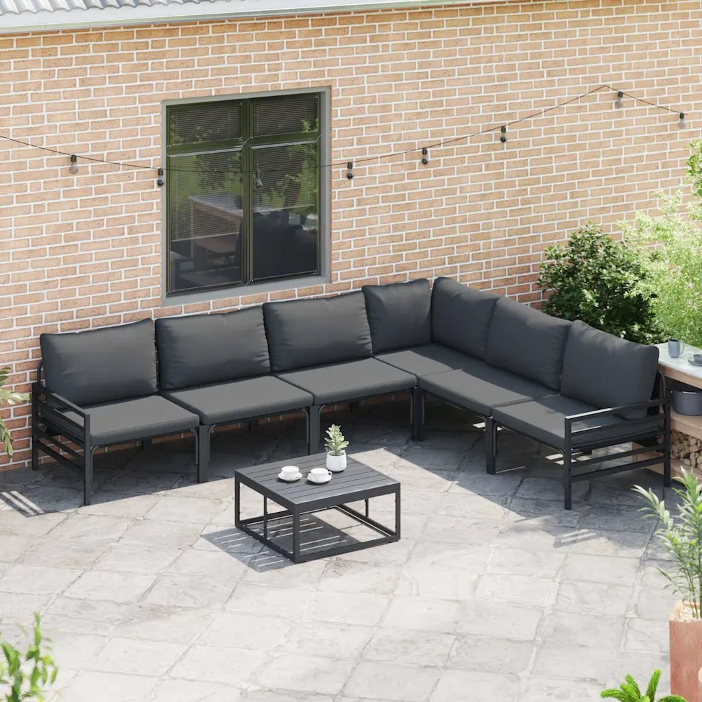 vidaXL Set Divano da Giardino 6 pcs Antracite Acciaio